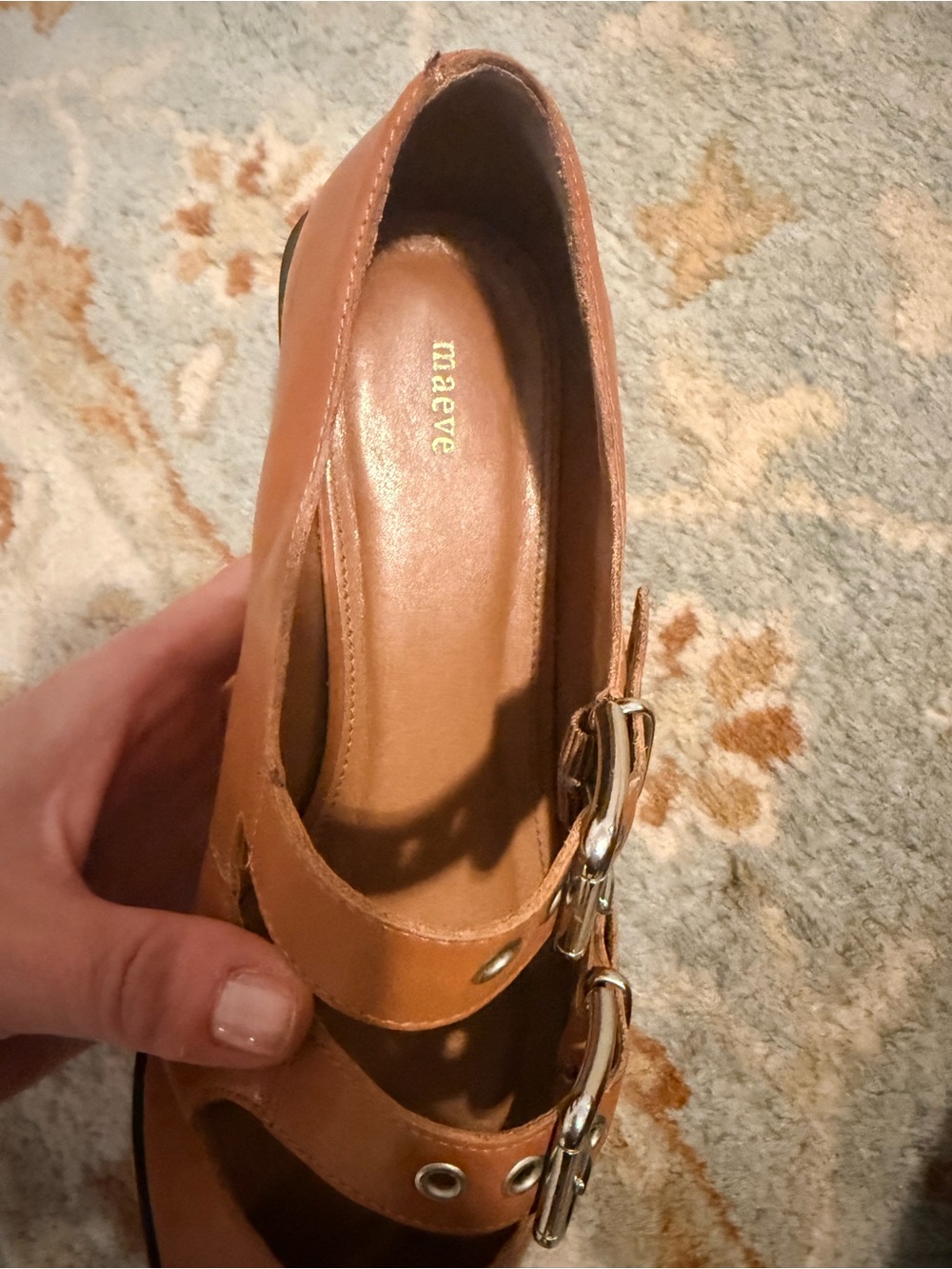 Maeve Tan Moto Mary Jane Pointed Flat - Picture 7 of 8